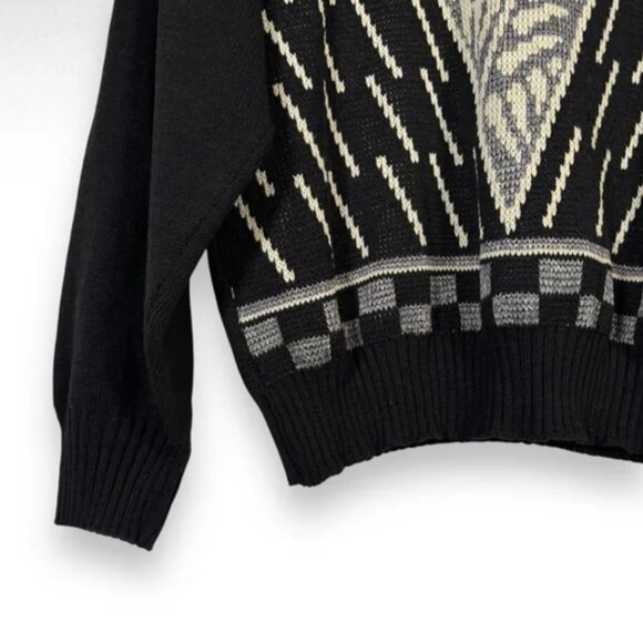 Vintage Wool Sweater Black Academia Slouchy Eclectic Grandpa Size Large - Picture 5 of 8